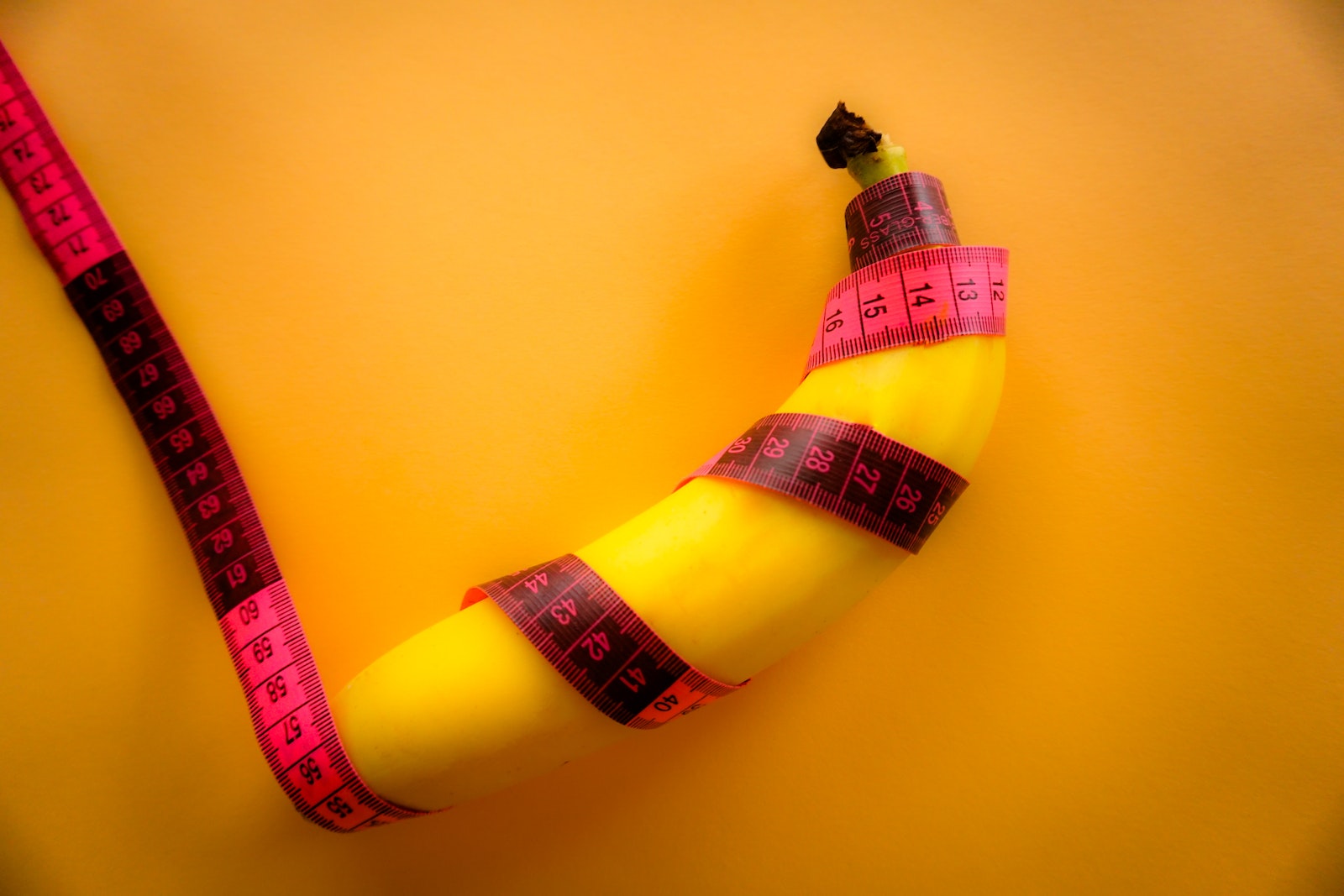 Banana Fruit Wrapped with a Measuring Tape